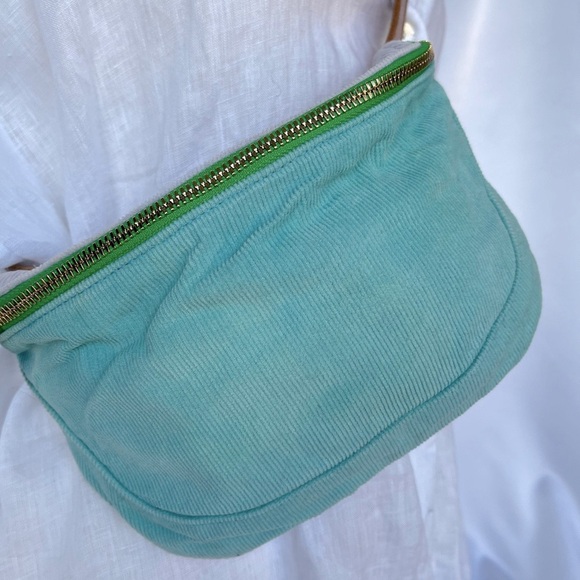 Clare V Light Blue and Tan Crossbody Bag - Picture 5 of 6